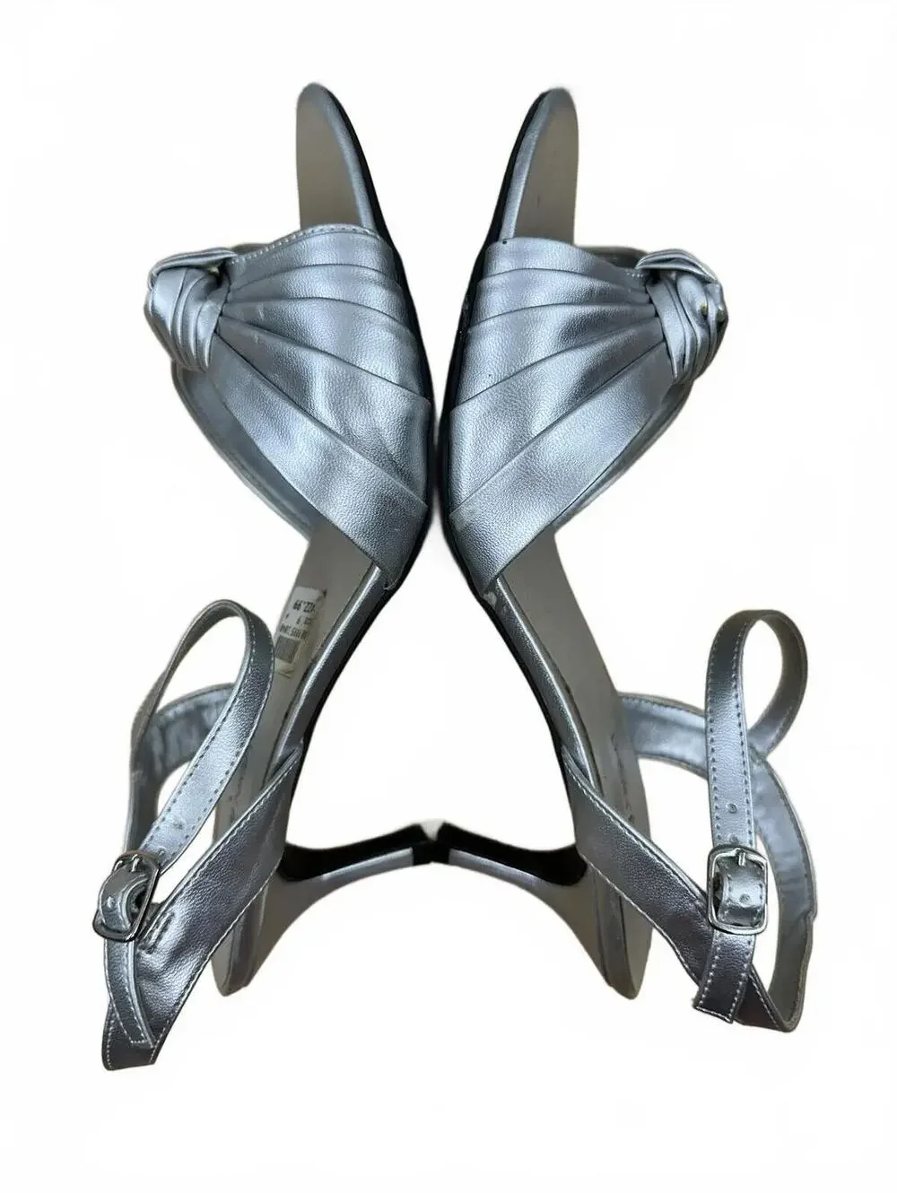 Fioni‎ Night Silver Metallic Ankle Strap Heels